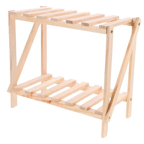 PartyKindom Pflanzenständer Aus Holz Zweilagig Für Balkon-präsentation Dekorativer Topfhalter Für Haushalt PartyKindom Pflanzenständer Aus Holz Zweilagig Für Balkon-präsentation Dekorativer Topfhalter Für Haushalt von PartyKindom