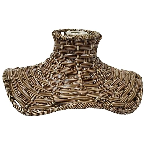 PartyKindom Vintage Rattan Lampenschirm aus Kunststoff für Pendelleuchten Dekorative Hängelampe im Industriellen Stil Rustikale Lampenabdeckung für Wohnzimmer und Restaurants von PartyKindom