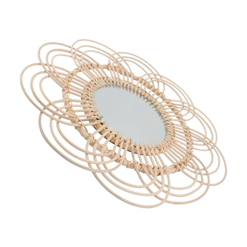 PartyKindom Runder Rattan Wandspiegel Gewebtes Design Dekorativer Handgefertigter Schminkspiegel Für Wohnzimmer Schlafzimmer Badezimmer Khaki Natürliche Wanddekoration PartyKindom Runder Rattan Wandspiegel Gewebtes Design Dekorativer Handgefertigter Schminkspiegel Für Wohnzimmer Schlafzimmer Badezimmer Khaki Natürliche Wanddekoration von PartyKindom