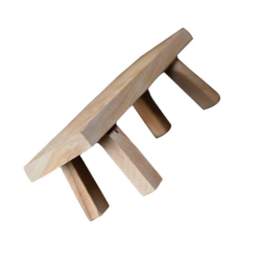 PartyKindom Rustikaler Kleiner Holzsockel Blumentopf Basis Handgefertigter Stabiler Holz Display Stand in Hockerform Dekorativer Schreibtisch für Zuhause mit Glatter Oberfläche und von PartyKindom