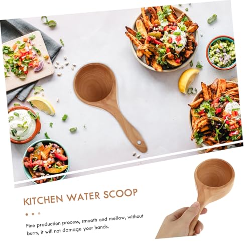 PartyKindom Sauna Holzlöffel Beechwood Badekelle Multifunktional Wasserlöffel Küchenlöffel Praktischer Schöpflöffel für Sauna und Haushalt von PartyKindom