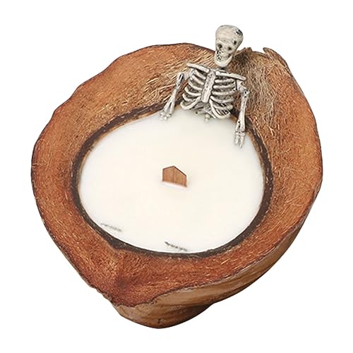 PartyKindom Schädel-Kokosnuss-Diffusor Halloween atmosphäre Halloween Beleuchtung Halloween Pumkin Candle Dekoration Dekorativ Halloween-Kerzenverzierung Halloween-Kerzendekor Soja-Wachs von PartyKindom