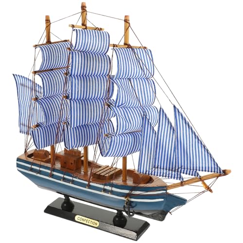 PartyKindom Segelboot Modellbau Segelboot für die Fensterbank nautische Dekorationen für zu Hause Schiff Hüttendekor Dekoration für Segelboote aus Holz segelbootförmiges hölzern Blue von PartyKindom