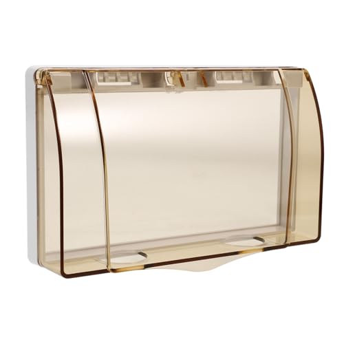 PartyKindom Selbstklebende Wasserdichte Steckdosenabdeckung Schutzabdeckung für Doppelte Wandsteckdose Spritzwasserfest Robust Wiederverwendbar Geeignet für Innen Außenbereich Einfache von PartyKindom