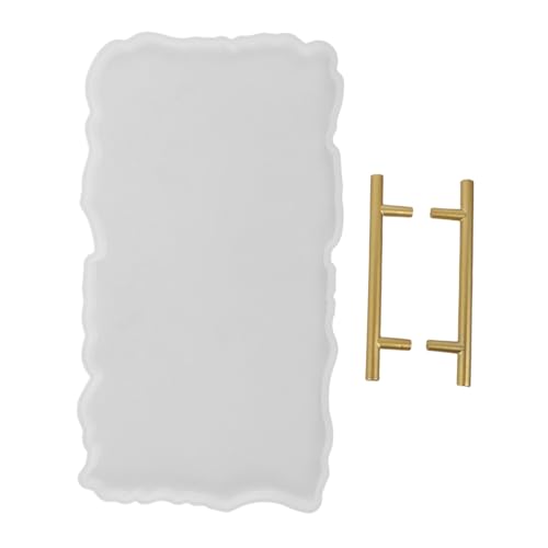 PartyKindom Silikonform Tray mit Griffen Große Epoxidharz Form für Diy Tablett Vielseitig für Servierbrett Schmuckschale und Heimdeko Einfach zu Entformen und Wiederverwendbar von PartyKindom
