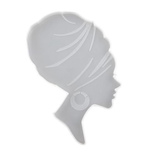 PartyKindom Silikonform Untersetzer Damenkopf mit Afro hairstyle Kreative DIY Form Flexibel Langlebig für Resin Harz Kunsthandwerk Cup Mat Silikon Mold zum Basteln und Gestalten von PartyKindom