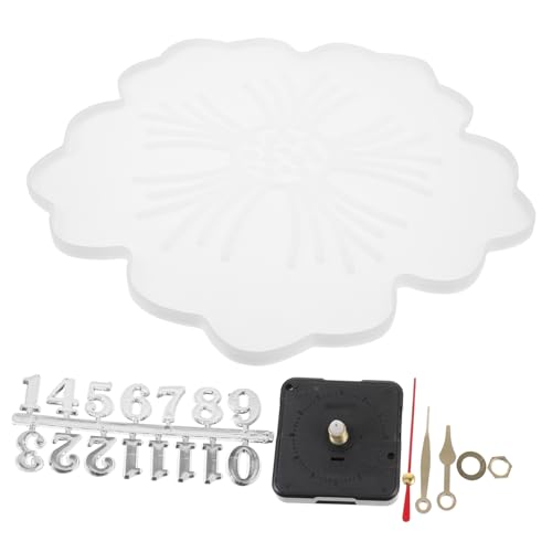 PartyKindom Silikonform für Uhr DIY Blütenform Uhrengießform für Wanduhren Bastel Uhrmacher Epoxidharz Uhrdekoration Handwerk von PartyKindom