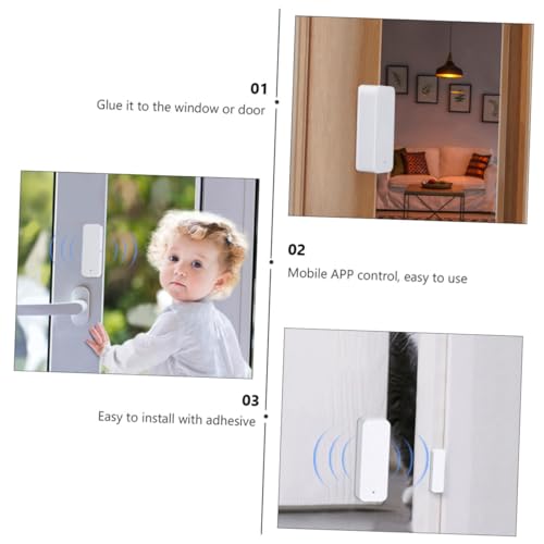 PartyKindom Smart WiFi Tür Fenstersensor mit Magnetkontakt Kabellos Einfache Montage mit Klebestreifen Echtzeit benachrichtigung Smartphone Kompatibel mit Sprachassistent Home Security Sensor von PartyKindom
