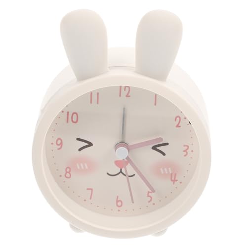 PartyKindom Stiller Cartoon Alarm Wecker mit Nachtlicht Batteriefrei Leiser Quarzuhrwerk Tischuhr für Büro Schlafzimmer Wohnzimmer Niedlicher Hasen Design Wecker für Schreibtisch Dekorativ von PartyKindom