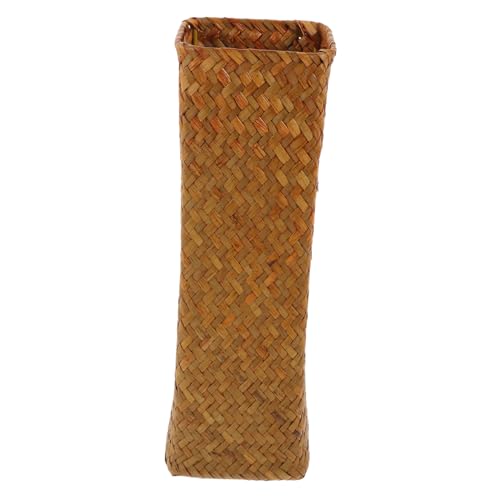 PartyKindom Straw Vase Kleine Tischdeko Natürliche Blumenvase Handgewebt Dekorative Bodenvase für Frische und Getrocknete Blumen Wohnzimmer Büro von PartyKindom