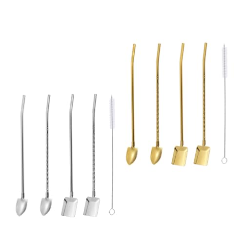 PartyKindom Teiliges Edelstahl Löffel und Strohhalm mit Reinigungsbürste Langlebig Rostfrei Stilvolle Küchenaccessoires Wiederverwendbar Praktische Trinkhalmlöffel für Kreative PartyKindom Teiliges Edelstahl Löffel und Strohhalm mit Reinigungsbürste Langlebig Rostfrei Stilvolle Küchenaccessoires Wiederverwendbar Praktische Trinkhalmlöffel für Kreative von PartyKindom