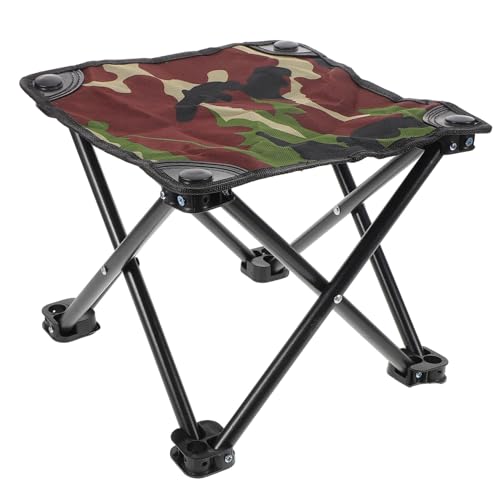 PartyKindom Tragbarer Klapphocker Mini Campingstuhl mit Camouflage Muster Leichter Faltbarer Angelhocker Stabiler Outdoor Sitz für Wandern Gartenarbeit Strand und Reisen von PartyKindom