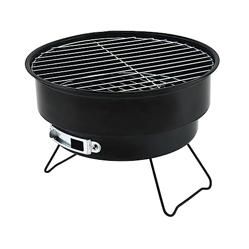 PartyKindom Tragbarer Runder Camping Grill Wetterfest Robust Platzsparend Einfach zu Reinigen für Outdoor Picknick Barbecue von PartyKindom