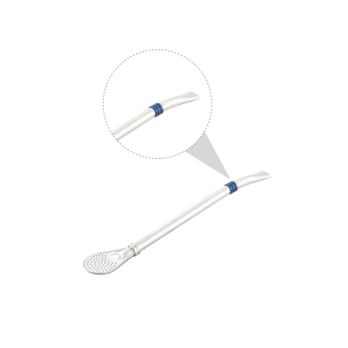 PartyKindom Trinkhalm Löffel mit Sieb Abnehmbar Reinigungsbürste Langlebiger Multifunktionaler Mixlöffel für Getränke Tee Kaffee und Desserts Blaues Silikonring Design PartyKindom Trinkhalm Löffel mit Sieb Abnehmbar Reinigungsbürste Langlebiger Multifunktionaler Mixlöffel für Getränke Tee Kaffee und Desserts Blaues Silikonring Design von PartyKindom