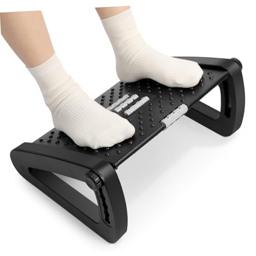 PartyKindom Verstellbare Ergonomische Fußstütze Schreibtisch Rutschfester Massage Fußhocker für Home Office Multifunktional Platzsparend Bequem und Fördert Gesunde Sitzhaltung von PartyKindom