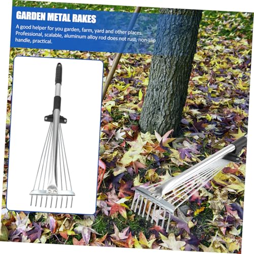 PartyKindom Verstellbarer Gartenlaubbesen Aluminiumgriff Rostfrei Robust für Laubrechen und Gartenreinigung Außenbereich PartyKindom Verstellbarer Gartenlaubbesen Aluminiumgriff Rostfrei Robust für Laubrechen und Gartenreinigung Außenbereich von PartyKindom