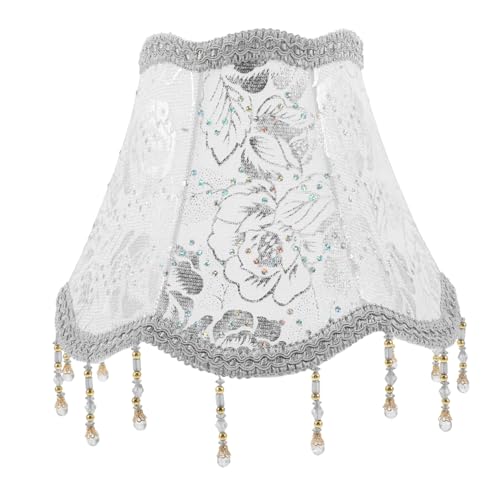 PartyKindom Stofflampenschirm Mit Perlenfransen Für Boden Und Pendelleuchten Europäisches Vintage-design Diy-lampenschirm Für Gemütliche Beleuchtung von PartyKindom