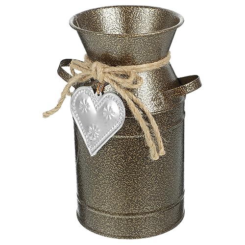PartyKindom Vintage Eisen Blumentopf Robust und Dekorativ Rustikaler Landhausstil Blumeimer für und Schreibtisch Vielseitiger Retro Übertopf und Aufbewahrungseimer im Antiken Design von PartyKindom