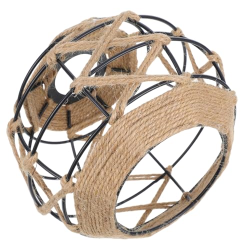 PartyKindom Vintage Industrial Eisen Lampenschirm mit Rattan Seil Rustikaler Kronleuchter Lampenschirm für Bar Restaurant und Esszimmer Langlebiger Retro von PartyKindom