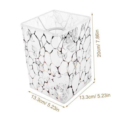 PartyKindom Vintage Lampenschirm für Stehlampe Quadratisch mit Kreativem Druck Weiches Warmes Licht Robustes PVC Stoff Stilvolles Lampenzubehör für Wohnraumbeleuchtung von PartyKindom