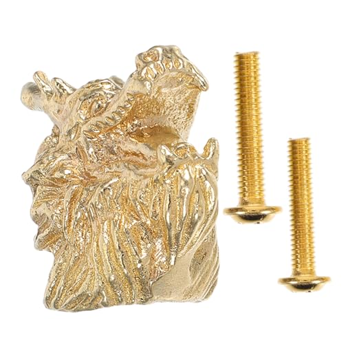 PartyKindom Vintage Messing Türgriff Drachenkopf Design Chinesischer Stil Möbelgriffe Dekorativer Schubladenknopf Robustem Messing für Schränke Kleiderschränke und Kommoden von PartyKindom
