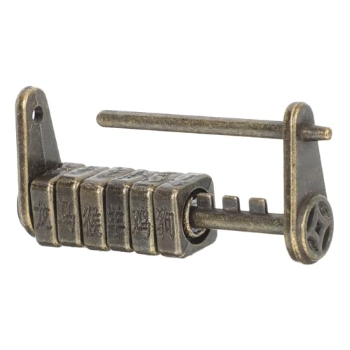 PartyKindom Vintage Retro Vorhängeschloss aus Zinklegierung Stabiles Antikes Zahlenschloss mit Chinesischem Design Einfach zu Bedienen Tragbar für Schmuck und Holzkästen Dekoratives Kleines von PartyKindom