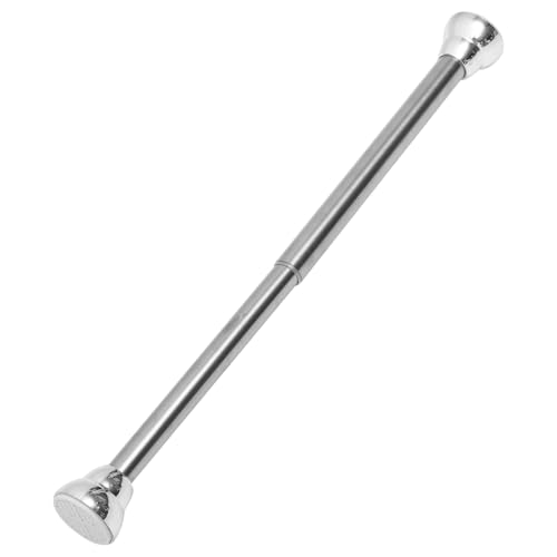PartyKindom Vorhangstangen Vorhangschiene Spannvorhangstange Vorhänge Fenster Verdunkeln Blackout Clips Gestell Ausziehbare Duschvorhangstange Wand Pole Film Silver Rostfreier Stahl von PartyKindom
