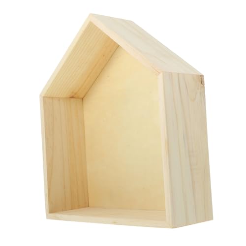 PartyKindom Wandregal Holz Fünfeckiges Wandboard Hausform Mittelgroß Für Wohnzimmer Schlafzimmer Kinderzimmer Rustikale Wanddekoration Sicheres Material Leicht Tragbar von PartyKindom