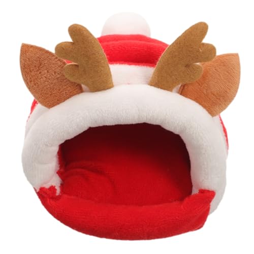 PartyKindom Warmes Hamsterbett Weihnachtsdesign Rentierform Kleines Kleintierhaus Warmes Nest für Chinchillas Meerschweinchen Winterfest Robust Bequem Pflegeleicht PartyKindom Warmes Hamsterbett Weihnachtsdesign Rentierform Kleines Kleintierhaus Warmes Nest für Chinchillas Meerschweinchen Winterfest Robust Bequem Pflegeleicht von PartyKindom