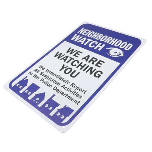 PartyKindom Warnschild für Zuhause Nachbarschaftssicherheitszeichen mit Wetterfestem Design vor Unbefugtem Zutritt Warnend Einfach zu Montieren durch Vorgebohrte Stark Abschreckend von PartyKindom