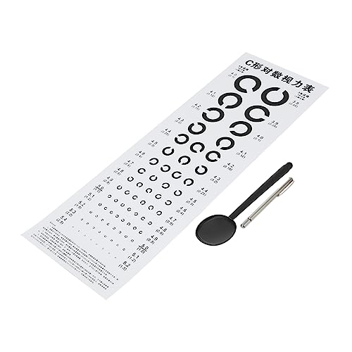 PartyKindom Wasserdichtes Sehtest Chart C Augenuntersuchung mit Teleskopstange und Okkluder für Schule Familie oder Kleine Kliniken von PartyKindom