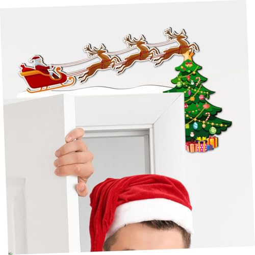 PartyKindom Weihnachtliche Holz Türrahmen Dekoration Rentier mit Schlitten Bunte Tür Ecke Ornament Selbstklebend Langlebig Festliche Wand und Türdeko für Zuhause und Party PartyKindom Weihnachtliche Holz Türrahmen Dekoration Rentier mit Schlitten Bunte Tür Ecke Ornament Selbstklebend Langlebig Festliche Wand und Türdeko für Zuhause und Party von PartyKindom