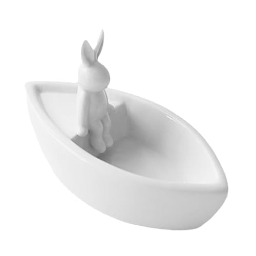 PartyKindom Weißer Kaninchen Kerzenständer Hase Kleiner Cartoon Halter Dekoration Für Den Tisch Keramik Kaninchen Schreibtisch Räuchergefäß Räucherstäbchenständer Keramik von PartyKindom