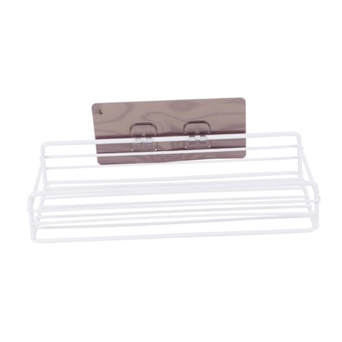 PartyKindom Weißes Eisen Wandregal Küchen Badezimmer Aufbewahrungshänger Robustes Stauraumgestell für Shampoo Seife und Toilettenartikel Platzsparendes Organizer Regal mit Hohlem Design PartyKindom Weißes Eisen Wandregal Küchen Badezimmer Aufbewahrungshänger Robustes Stauraumgestell für Shampoo Seife und Toilettenartikel Platzsparendes Organizer Regal mit Hohlem Design von PartyKindom