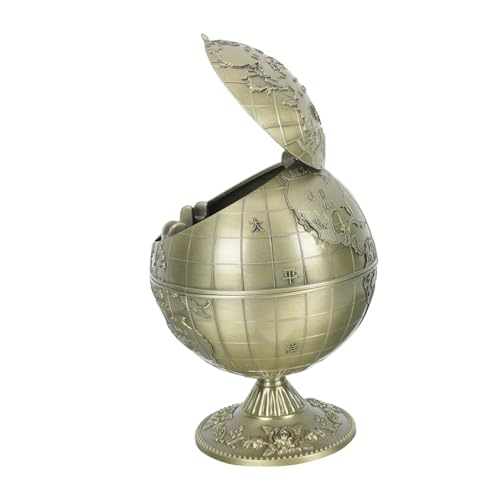 PartyKindom Winddichter Vintage Aschenbecher mit Deckel Retro Globe Design Desktop Aufbewahrungsbehälter Handpoliert Kompakt für Büro Zuhause Bar und Restaurant Geeignet PartyKindom Winddichter Vintage Aschenbecher mit Deckel Retro Globe Design Desktop Aufbewahrungsbehälter Handpoliert Kompakt für Büro Zuhause Bar und Restaurant Geeignet von PartyKindom