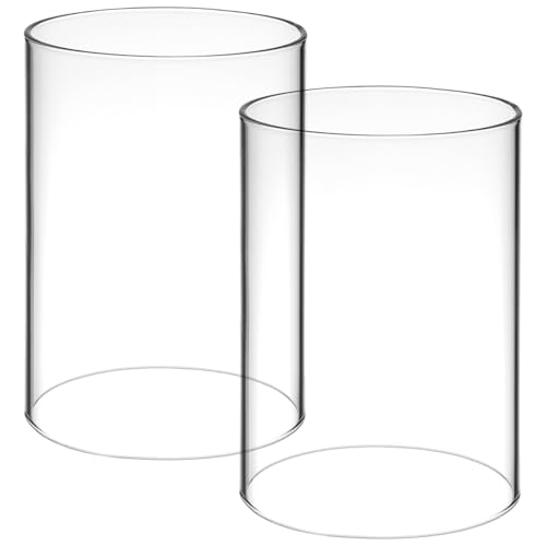 Partykindom 2 StüCk Transparentes Glas Kerzenhalter Set – Schlanker Zylindrischer KerzenstäNder FüR Stabkerzen Und Hochzeiten Elegante Tischdekoration Mit Windlichtschutz von PartyKindom