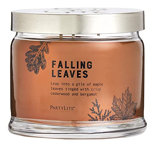 Partylite Kerzenglas mit 3 Dochten, Zedernholz und Bergamotte – Falling Leaves von PartyLite