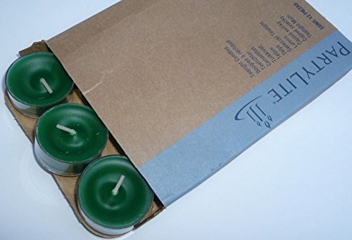 Partylite Teelichter neutral "ohne Duft" - Farbe grün 12 Stck. von PartyLite