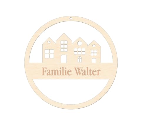 Türschild Familienschild Haustür Namenschild Türenschild Willkommensschild personalisiert - Schild Breite: 20-30 cm, Acrylglas & Holz (Kopie) von PartyMagix