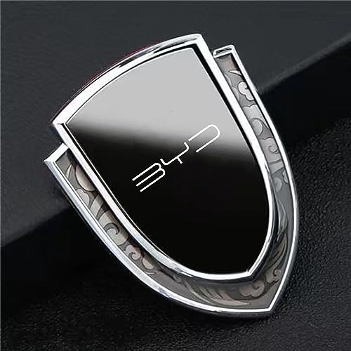 PartyUnix 3D Metall Embleme Sticker Auto Körper KofferraumtüR Chrom Abzeichen Dekoration für BYD Tang F3 E6 Atto 3 Yuan Plus Song ufkleber Logo,B von PartyUnix