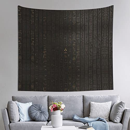 PartyUnix Antike ägyptische Hieroglyphen-Drucke Wandteppich – 152 x 130 cm, horizontaler Wandbehang Schlafzimmer Wohnzimmer Stoff Heimdekoration Ästhetischer Wandteppich erschwinglich von PartyUnix