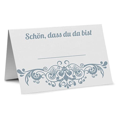 Partycards 50 Tischkarten/Platzkarten DIN A7 für Hochzeit, Geburtstag, Kommunion, Taufe (DIN A7, Ornament) von Partycards