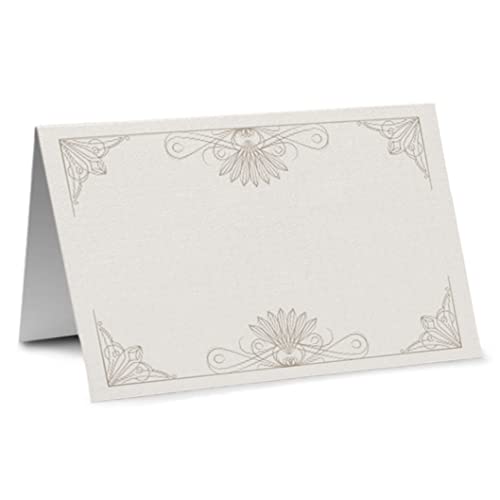 Partycards Tischkarten Geburtstag, Tischkarten Hochzeit, Konfirmation, Taufe, Kommunion, Goldene Hochzeit -DIN A7, Blumen Design, Packung mit 50 Stück Tischdeko Hochzeit namensschilder Hochzeit von Partycards