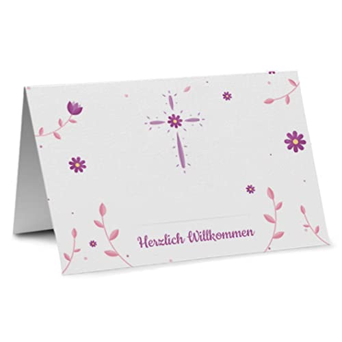 Partycards 50 stilvolle Tischkarten Namenskarten Platzkarten für eine einzigartige Hochzeit oder Kommunion, für deinen Geburtstag oder Taufe DIN A7 von Partycards