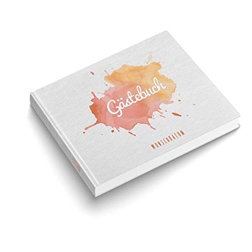 Partycards Gästebuch für Geburtstag personalisiert mit 52 weißen Seiten in DIN A4 quer in Hardcover-Bindung (Kleks) von Partycards