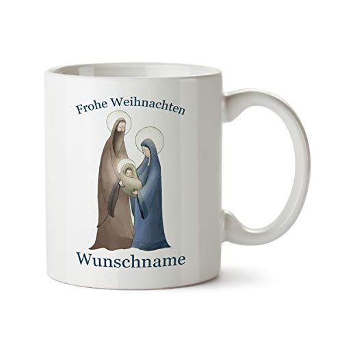 Partycards Personalisierte Tassen zu Weihnachten mit verschiedenen Motiven – Geschenkidee (Heilige Familie, 300ml) von Partycards