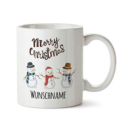 Partycards Personalisierte Tassen zu Weihnachten mit verschiedenen Motiven – Geschenkidee (Merry Christmas, 300ml) von Partycards