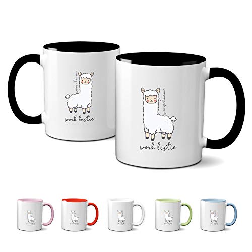 Partycards Tasse mit Namen Spruch Motiv Lama personalisierte Kaffeetasse Kaffeebecher Schwarz Keramik 330ml von Partycards