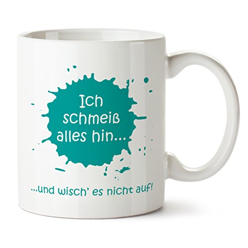 Partycards Tassen als Geschenkidee mit verschiedenen Motiven - Kaffebecher (Ich schmeiß alles hin, 300ml) von Partycards