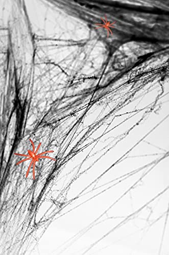Halloween Spinnennetz schwarz 60 g Spinnen Netz von Partydeko